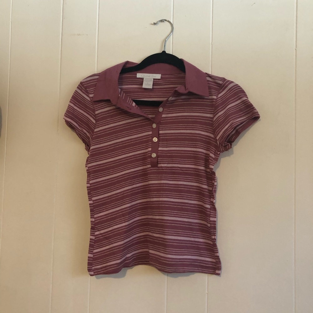 Charlotte Russe striped purple & white tee